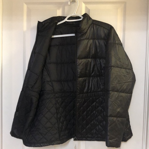 Torrid 1X quilted peplum, puffer jacket, lightweight Black NEW with tags - Picture 8 of 11